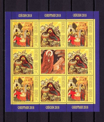 ✅RO 2018 ,LP 2219 d , &amp;quot;Craciun 2018 &amp;quot;, TIP I minicoala de 8 + 1 vinieta+tabs,MNH foto