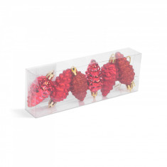 Set decor pentru brad - conuri rosii - 6 cm - 6 buc / set Best CarHome