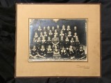 Fotografie veche format mare grup de copii / scolari cu invatatoare fotograf Kalmar / Caransebes - Banat !