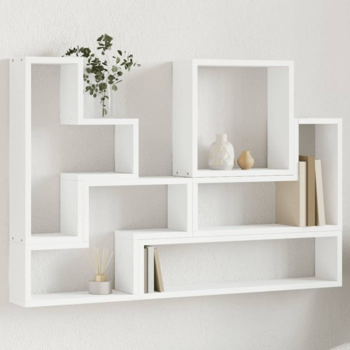 vidaXL Raft de perete, alb, 96x12x64 cm, lemn prelucrat 840800