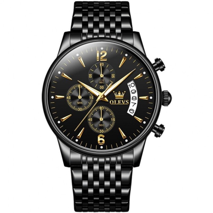 Ceas barbati Nibosi Quartz Cronograf Analog Business Casual Fashion Negru