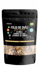 Fulgi de ovaz fini fara gluten cu maca, chia si seminte de canepa Eco, 200g, Niavis