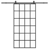 Cumpara ieftin Usa glisanta cu set de feronerie neagra 102x205 cm Sticla ESG