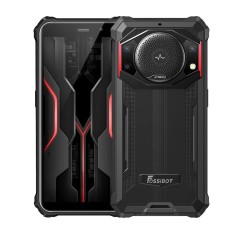 Telefon mobil FOSSiBOT F101P Negru cu rosu, 4G, 5.45 HD+ IPS, 7GB RAM (4GB+3GB extensibili), 64GB ROM, Android 13, 24MP AF+5MP+0.3MP, 10600mAh, 18W, N