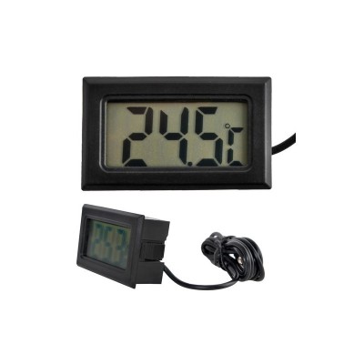 Termometru electronic cu sonda impermeabila, afisaj LCD, negru foto