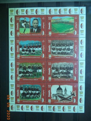 SOMALIA 1999 - FOTBAL. CAMPIONI C. M. ITALIA, COLITA MNH, R20 foto