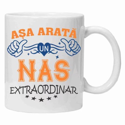 Cana alba personalizata &amp;quot;asa arata un nas extraordinar&amp;quot;, INOVATIX&amp;reg;️. 330ml foto