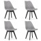 Set 4 scaune bucatarie/living, Artool, Mark, PP, lemn, gri si negru, 49x55.5x82.5 cm