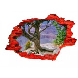 Autocolant decorativ, Gaura in perete, Multicolor, 85 cm, 690STC-2
