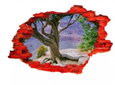 Autocolant decorativ, Gaura in perete, Multicolor, 85 cm, 690STC-2
