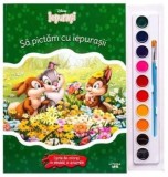Cumpara ieftin Sa pictam cu iepurasii. Carte de colorat cu pensula si acuarele/***
