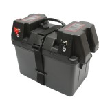 Cutie baterie auto 12V cu voltmetru DC 6-36V, intrerupator cirucit 16A, 2 prize bricheta, afisaj LCD, 2xUSB 340x195x200mm