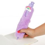 Pix gigant cu corp pufos, mov, 28 cm, cerneală albastră, CMCLASS