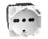 Priza schuko standard german italian 2M cu USB Tip C Living Now Bticino alb KW4140A16USB