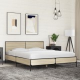 VidaXL Cadru de pat, stejar sonoma, 160x200cm, lemn prelucrat și metal 3280008