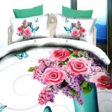 Lenjerie de pat digital print 3d (liliac flowers)