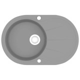 Chiuveta de bucatarie din granit cu o cuva, gri, oval