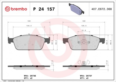 BREMBO P 24 157 PRIME LINE set placute frana,frana disc foto