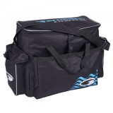 Geanta Pescuit Multifunctionala Garbolino Express 55x30x45cm, Poliester 600D, Baza Rigida Impermeabila, Curea Umar Captusita, Negru