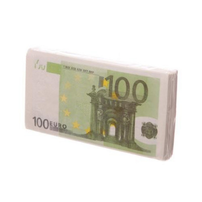 Servetele imprimate cu bancnote euro foto