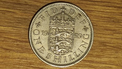 Anglia / Marea Britanie -moneda de colectie- 1 shilling 1959 rar - Efigie Anglia foto