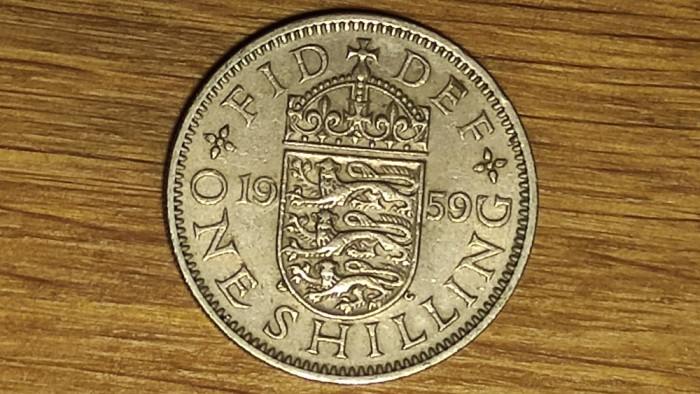 Anglia / Marea Britanie -moneda de colectie- 1 shilling 1959 rar - Efigie Anglia