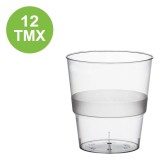 Set 12 Pahare Reutilizabile din Plastic Transparent Mat, 240 ml, CMCLASS