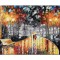 Tablou indragostiti pictat manual dormitor, living, Impreuna pe aleea vietii, stilizat, 100x60cm ulei pe panza in cutit efect 3D