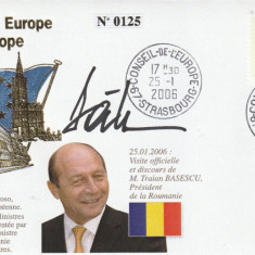Personalitati,FDC 2006,Vizita si discurs Presedinte Traian Basescu , autograf
