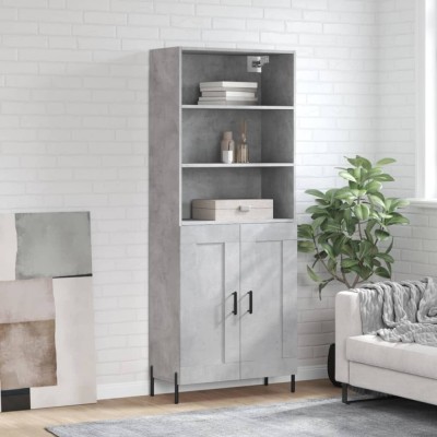 vidaXL Dulap &amp;icirc;nalt, gri beton, 69,5x34x180, lemn compozit 3189969 foto