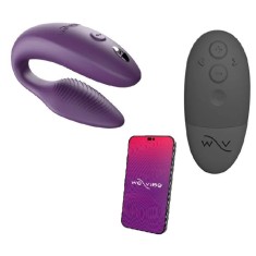 Vibrator Cuplu Sync 2, Silicon, Telecomanda Wireless, Bluetooth, Free App, USB, IPX 7, Mov