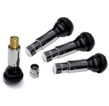 Set 4 valve metalice cromate pentru roti, cu capac hexagonal