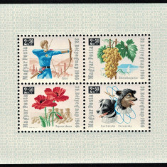 UNGARIA 1966 - Ziua marcii postale/ serie completa + bloc MNH (2 img)