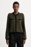 Gestuz cardigan din l&acirc;nă culoarea verde, light, 10910459