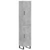 Dulap inalt, gri beton, 34,5x34x180 cm, lemn prelucrat