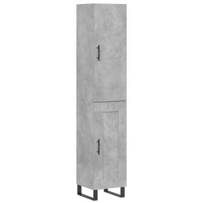 Dulap inalt, gri beton, 34,5x34x180 cm, lemn prelucrat foto