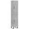 Dulap inalt, gri beton, 34,5x34x180 cm, lemn prelucrat