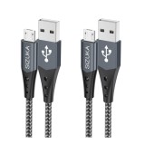 Cablu micro USB SIZUKA, 2 bucati x 2m, Cablu de incarcare din nailon - RESIGILAT