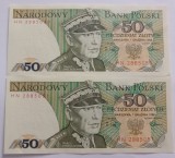 Polonia , 50 Zlotych 1988 serii consecutive