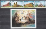 Lesotho 1980 - Crăciun - Biserici si catedrale, Serie + Colita, MNH, Nestampilat