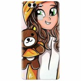 Husa silicon pentru Huawei P9 Plus, Girl With Little Bear