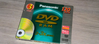 3 bucati blank - DVD &amp;ndash; RAM PANASONIC - 4.7 gb &amp;ndash; 120 min - sigilate - foto