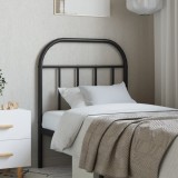 VidaXL Tăblie de pat metalică, negru, 75 cm