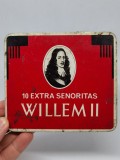 Cutie veche de tabla, pentru tigari. 10 extra senoritas. Willem II.