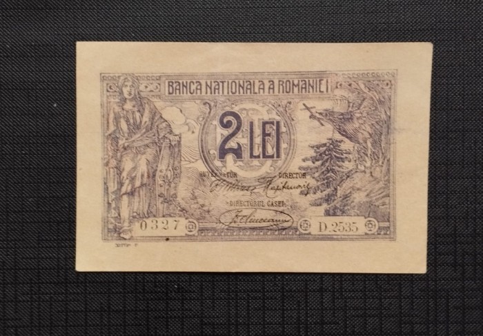 ROMANIA-2 LEI 1920-P27a-AUNC