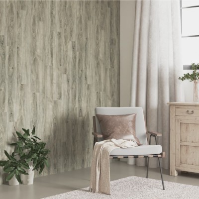 vidaXL Panouri de perete aspect lemn, gri, 4,12 m&amp;sup2;, PVC foto
