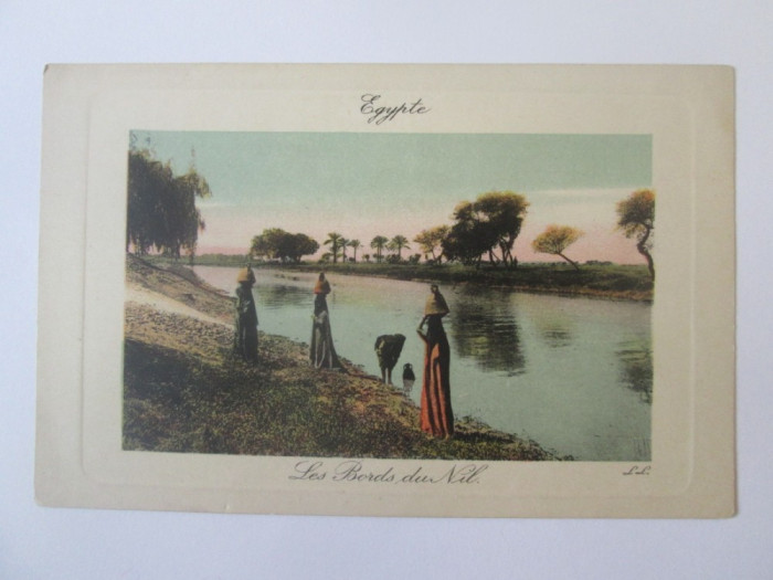 Carte postala necirculata Egipt-Pe malurile Nilului circa 1900