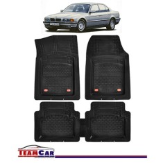 Covorase Auto TeamCar&reg; Tip Tavita Compatibile BMW Seria 7 E38 (1994&ndash;2001) Negru Material Rezistent