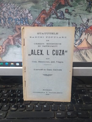Statutele Băncei Populare de credit, economie și &amp;icirc;mprumut, Alex. I. Cuza din com. B&amp;acirc;scoveni j. Vlașca, azi sat &amp;icirc;n com. Gălăteni, j. Teleorman 1912 054 foto