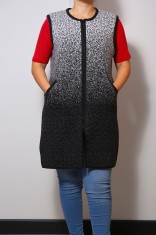 Vesta Tricotata Lunga Fermoar - 48Marimea